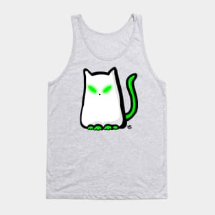 Green Alien Ghost Cat Tank Top